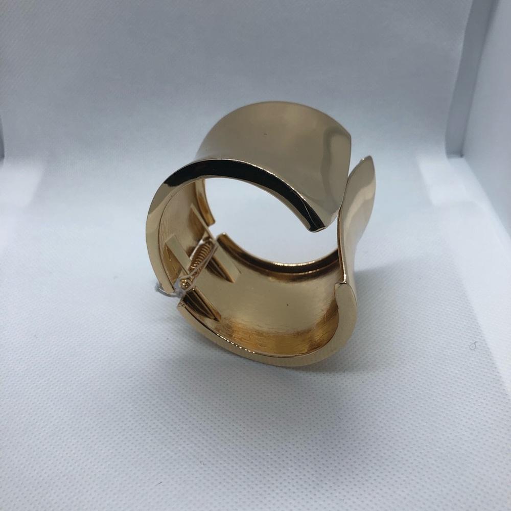 Oversized gold plated geometric arm wrist cuff bracelet bangle new - Picture 1 of 12